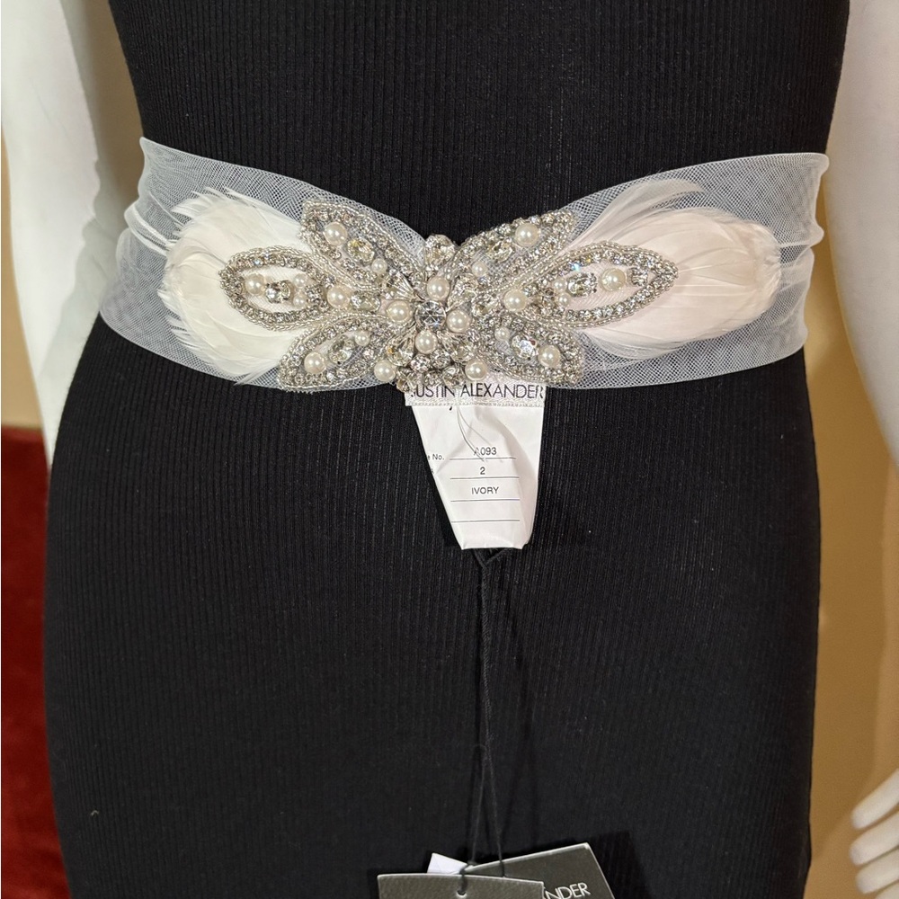 Justin Alexander Ivory Beaded Belt